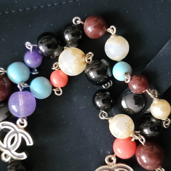 Chanel Rare Multicolored Glass Bead and Pearl Long Double Strand Necklace - Picture 10 of 14